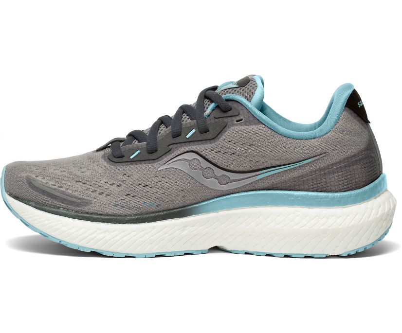 Women's Saucony Triumph 19 Running Shoes Grey / Turquoise | Singapore 206BEXC